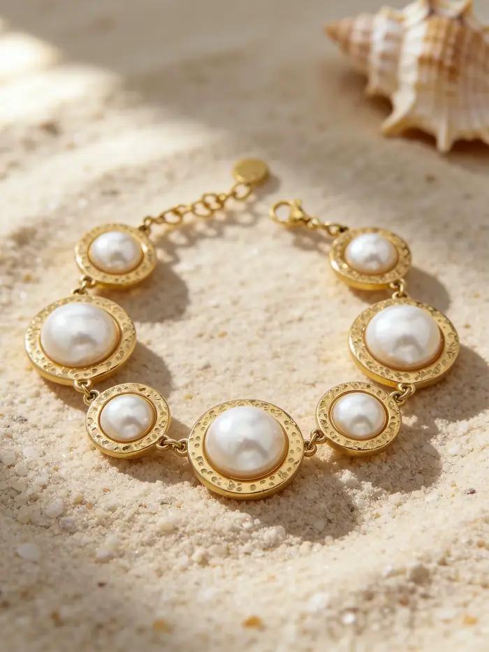 Grandes bagues ouvertes avec breloques en fausses perles pour femmes, couleur or, chaîne en acier inoxydable, ensembles de bijoux pour mariage et banquet