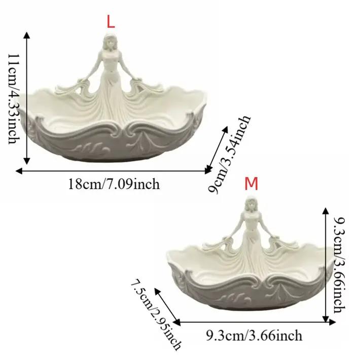 Plateau de rangement élégant pour bijoux, plateau décoratif simple en forme de statue, plateau de rangement pour la maison, plateau de bureau, plateau de comptoir de vanité