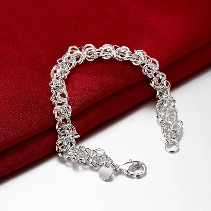 Bracelets plaqués argent 925 pour femmes, chaîne épaisse torsadée, bijoux de mariage Vintage pour porter au jour, ornements de haute qualité