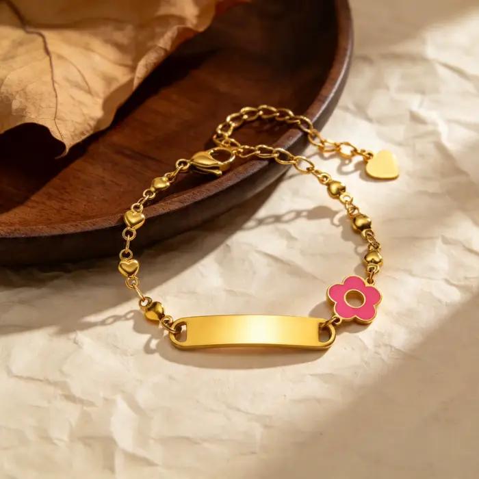 Bracelet personnalisé avec le nom du bébé, plaqué or 18 carats, bracelets d'identification personnalisés pour filles et garçons, bracelet avec texte personnalisé, cadeau pour nouveau-né