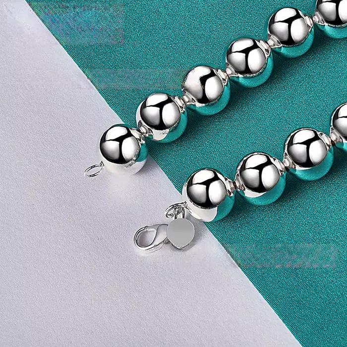 Bracelet chaîne solide couleur argent, breloque à la mode pour femmes et hommes, grande boule de mariage, modèles simples et mignons, bijoux