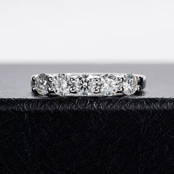 JoyceJelly 4mm D couleur VVS Moissanite bague pour femmes Total 1.5CT S925 bijoux en argent Sterling passer diamant testeur bandes de mariage