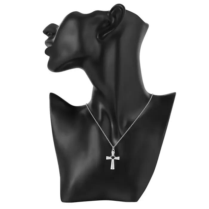 Collier en argent Sterling 925 pour femmes, bijoux de luxe pour mariage, pendentifs en forme de croix en cristal, chaîne