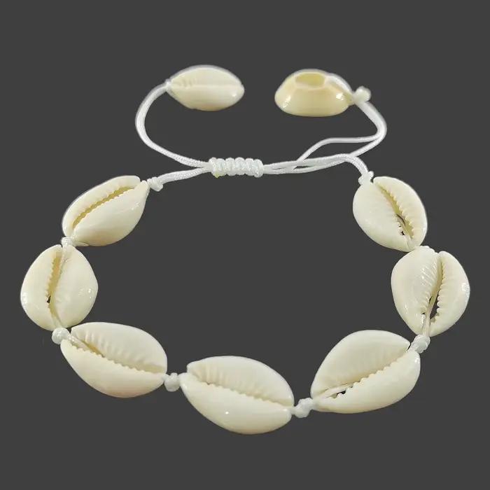 Bohème naturel coquille de mer bracelets porte-bonheur pour femmes hommes été plage de sable à la main chaîne corde chaînes bracelet bijoux à bricoler soi-même