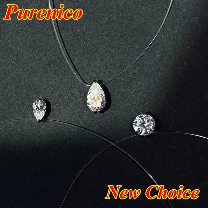 Collier en moissanite transparente pour femme