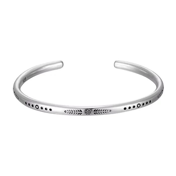 Bracelet réglable en argent plaqué 925 pour hommes, avec breloque de bouddha tibétain, chaîne en corde tissée à la main, bijoux pour cadeau d'anniversaire