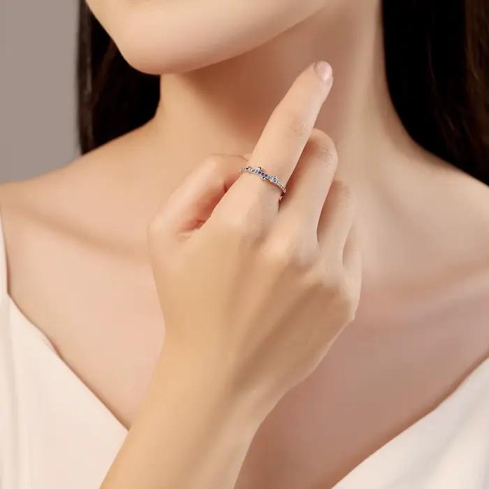 Bague fermée en argent Sterling 925 pour femmes, dégradé d'étoile en Zircon, bijoux de personnalité, cadeaux exquis pour fête d'anniversaire