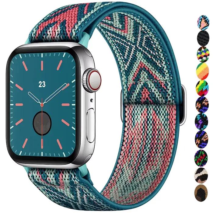 Bracelet chouchou pour bracelet de montre Apple 45mm 44mm 40mm 41mm 42mm 46mm 49mm bracelet en Nylon élastique iWatch 11 10 9 8 7 6 se Ultra 3/2