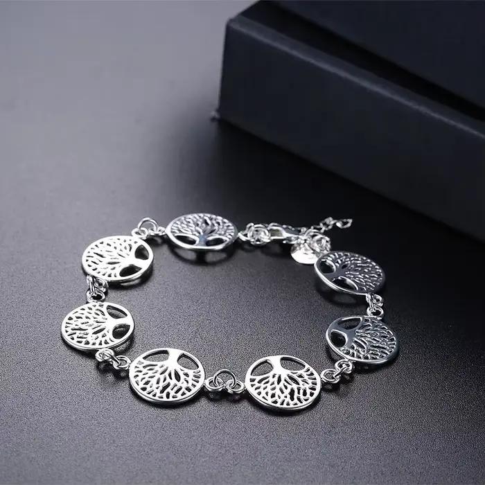 Nouveau Bracelet en argent Sterling 925 arbre de vie Bracelet pour femmes bijoux de fiançailles cadeaux