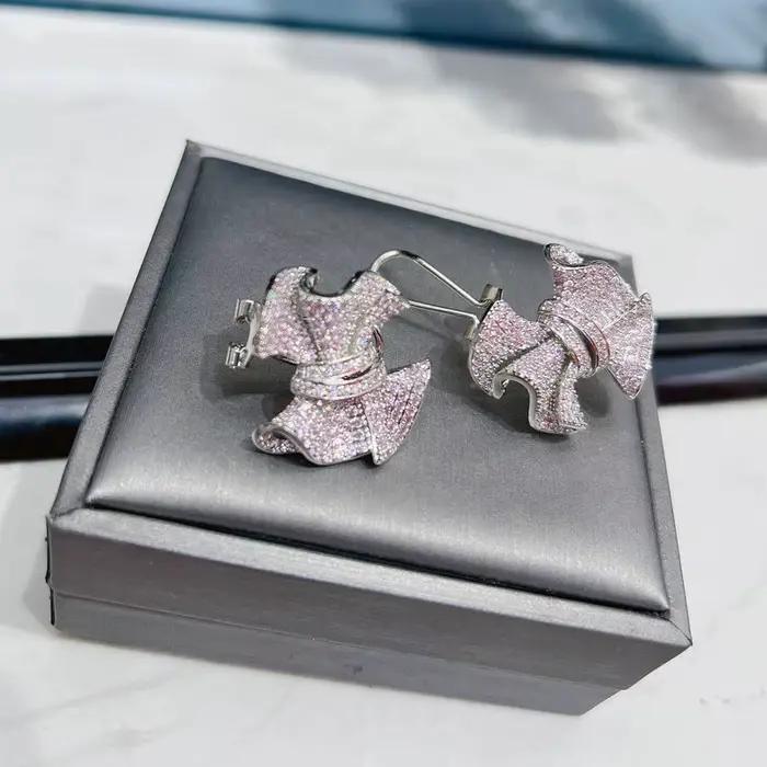 Boucle d'oreille à tige avec nœud bleu royal Bilincolor avec serrure