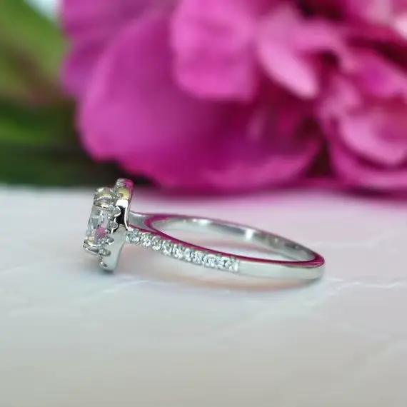 Bague de Fiançailles en Clip CZ Transparent pour Femme, Grande Bague de Rotterdam, Couleur Argent, Bijoux de Mariage, Cadeau de ix, AAA, Mode Féminine