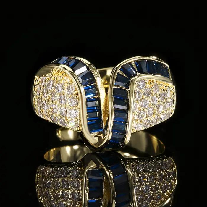 Vinregem laboratoire créé saphir rubis émeraude pierre précieuse Vintage bague réglable pour les femmes cadeau d'anniversaire bijoux fins en gros