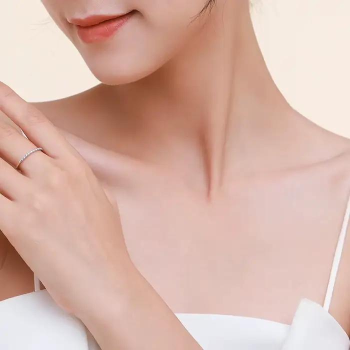 Ailmay – bague empilable en argent Sterling 925 véritable pour femmes, de qualité supérieure, Design minimaliste, bijoux fins élégants, nouveau Style 2021