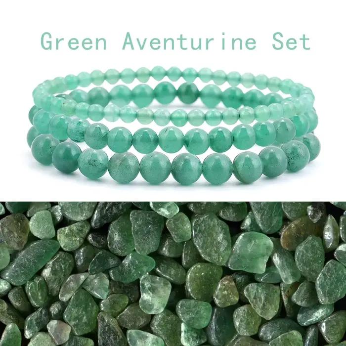 Bracelet en Aventurine verte 4/6/8mm, fait à la main, élastique, extensible, pour Yoga, pierre naturelle, pouvoir de guérison, cadeaux énergétiques pour femmes