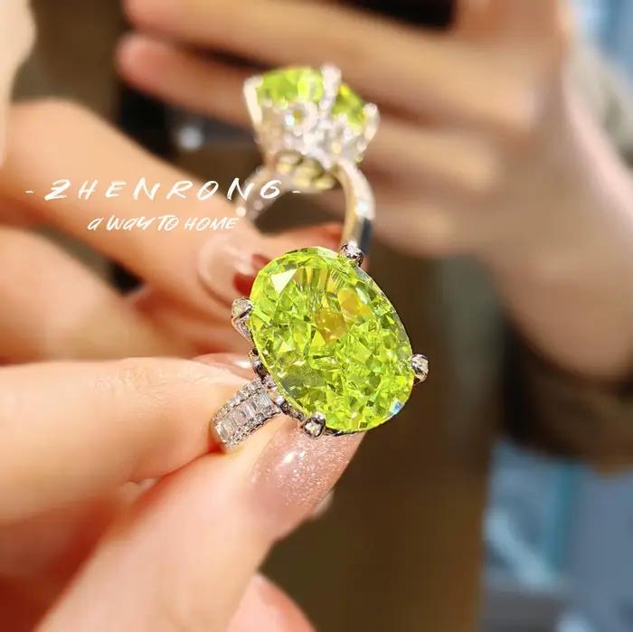 Bagues en diamant œuf de pigeon à haute teneur en carbone pour femme, placage platine 14 carats, bague de fiançailles de mariage, bijoux fins, luxe, 12 carats