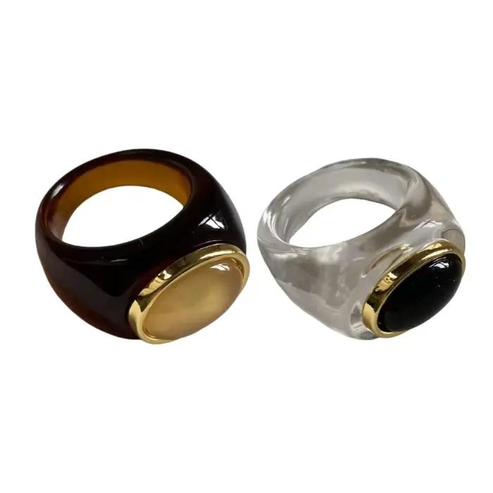Bague en résine Unique, Texture minimaliste, étanche, bijoux inhabituels pour fête, accessoires tendance pour femmes filles