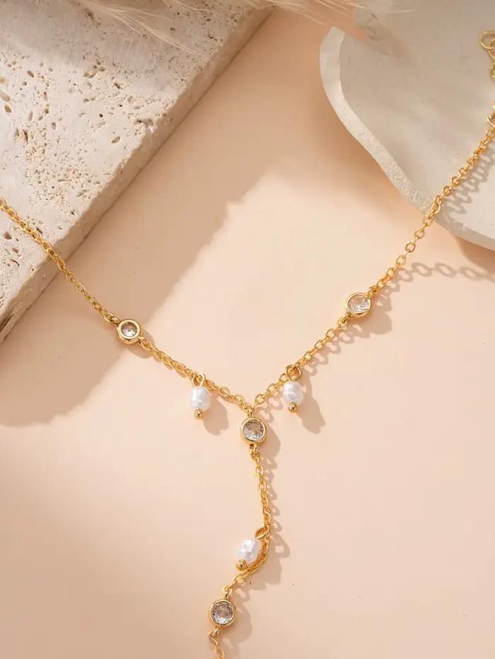 Mini bracelet à breloques en imitation de perles pour femmes, élégant, lié au doigt, minimaliste, cadeau de fête, bijoux