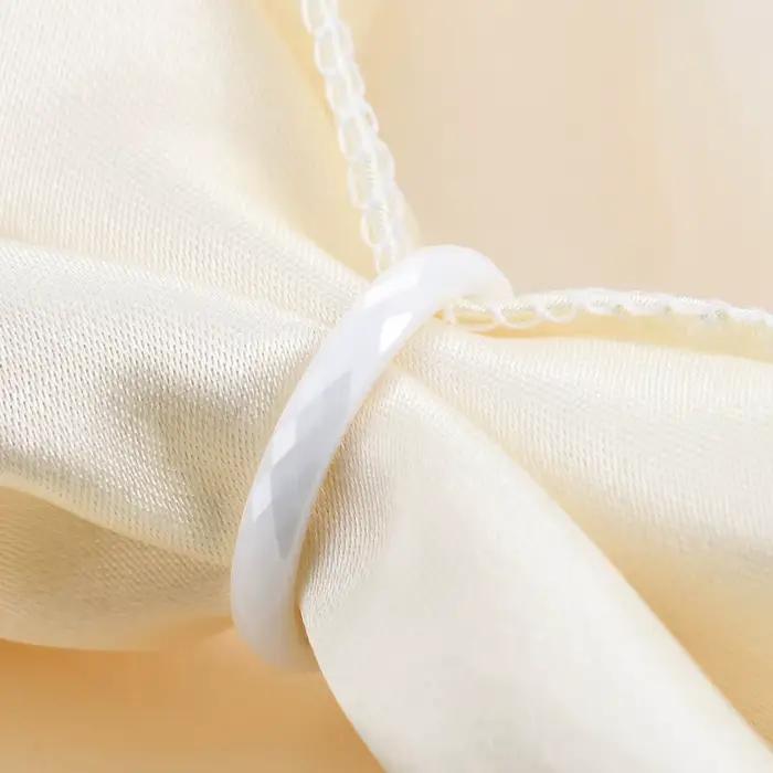 Bagues en céramique pour femmes, décontractées, noir clair, blanc, Surface coupée, bijoux en céramique, à la mode, livraison directe