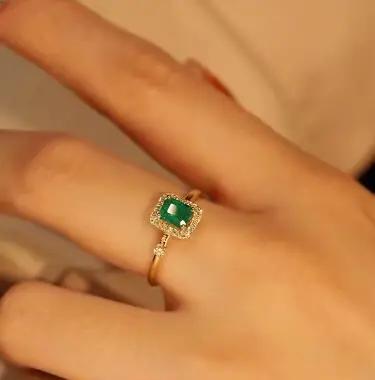 Bague classique incrustée d'émeraude en Zircon pour femmes, peut être pliée, vêtements, bijoux de fête, de mariage, de couple