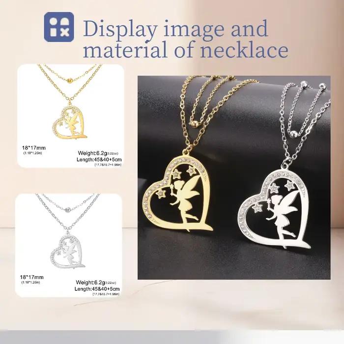 Collier pendentif en cristal elfe mignon, bijoux pour filles, cadeau de noël, d'anniversaire, de pâques, pour enfants et femmes
