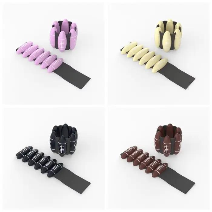 1 Paire de Bracelets de Poignet Lestés en Forme de Ballon de Rugby, 2 LB, Poids Réglable, Sangle de Poignet Lestée, Yoga, Anti-Transpiration