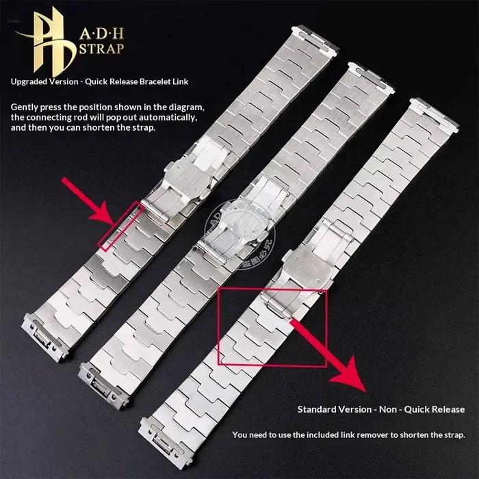 Bracelet de montre à dégagement rapide pour la série Cartier Santos WSSA0009 WSSA0096 WSSA0018 WSSA0013/29, bracelet de montre en métal 21mm pour hommes