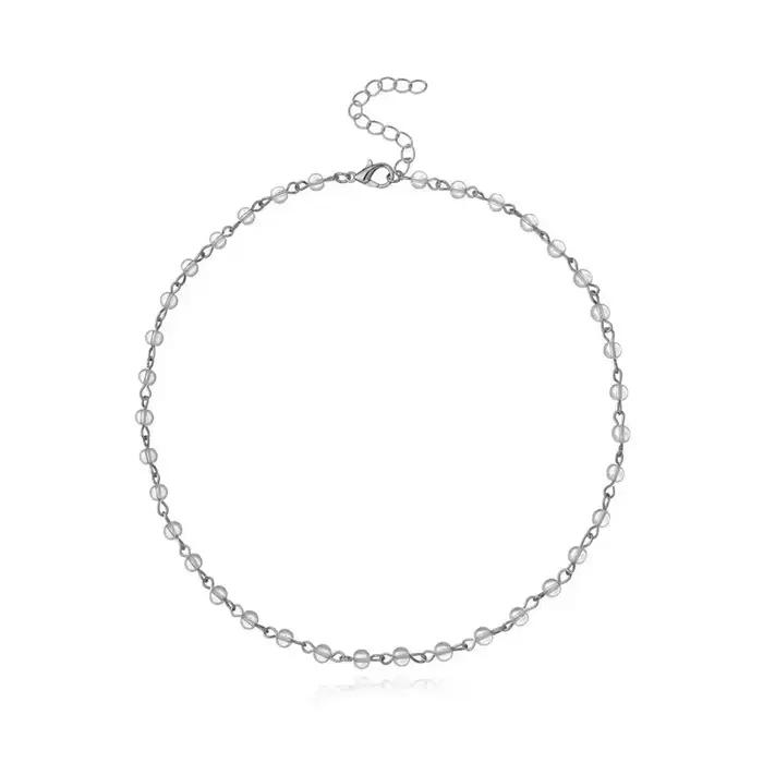 2020 nouveau Design bijoux femme Simple noir blanc collier de perles fait à la main collier ras du cou