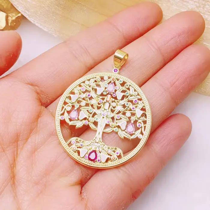 Juya-Breloques en émail coloré plaqué or 18 carats, Hamsa, Main de Fatima, Mauvais œil grec, Bijoux turcs Caricature, Décorations exécutives, DIY