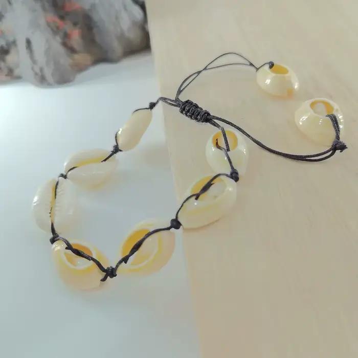 Bohème naturel coquille de mer bracelets porte-bonheur pour femmes hommes été plage de sable à la main chaîne corde chaînes bracelet bijoux à bricoler soi-même