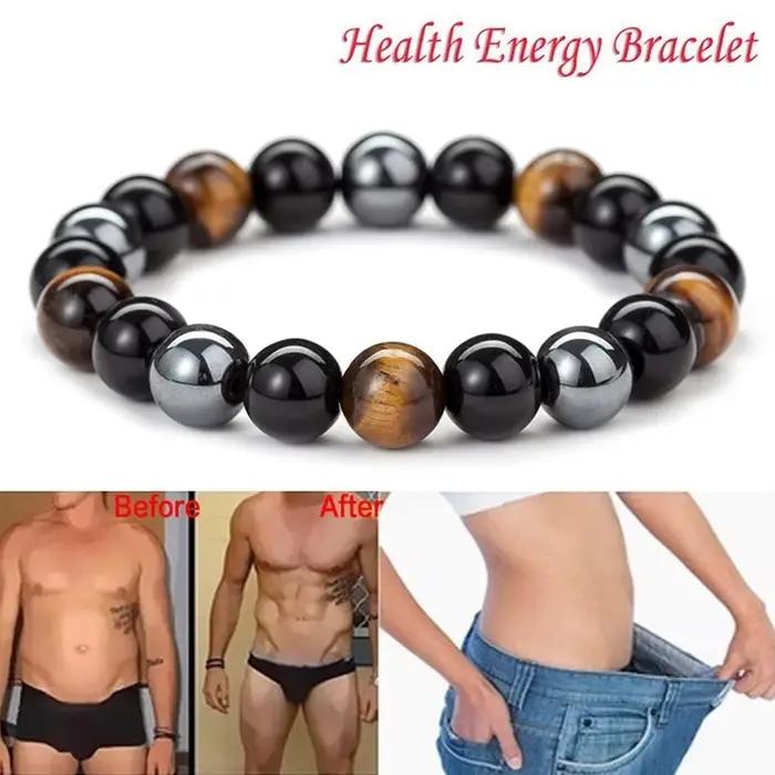 Bracelets en perles d'oeil de tigre en hématite d'obsidienne noire naturelle pour hommes et femmes, Protection magnétique de la santé, bijoux d'âme