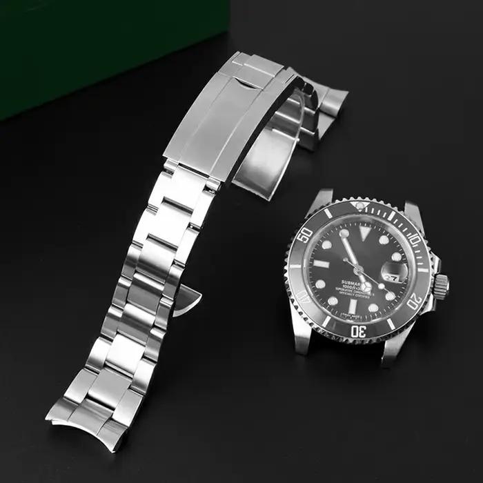 Bracelet Oyster/Jubilee en acier massif argenté, largeur 20MM, boucle Ad Justment pour boîtier de montre Datejust SUB GMT NH35 36/40mm