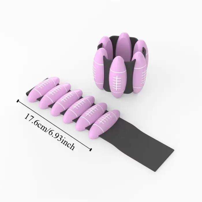 1 Paire de Bracelets de Poignet Lestés en Forme de Ballon de Rugby, 2 LB, Poids Réglable, Sangle de Poignet Lestée, Yoga, Anti-Transpiration