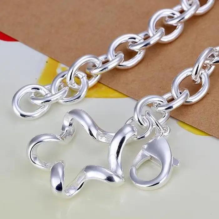 Bracelets en argent sterling 925 avec pendentif étoile magnifique de marques populaires pour femme, cadeaux classiques pour mariage et fête, bijoux tendance