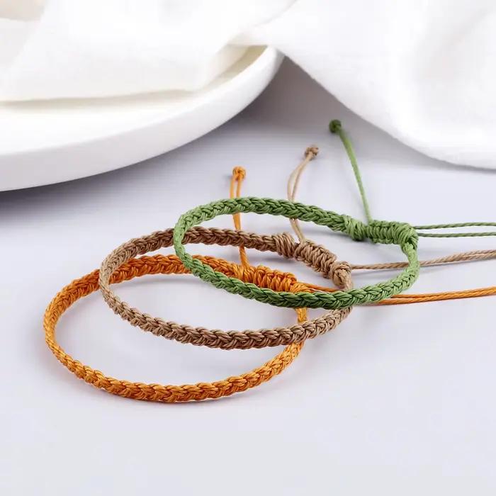 Bracelets tressés classiques faits à la main pour femmes et hommes réglables avec dentelle et fermoir de sécurité pour occasions spéciales et cadeaux