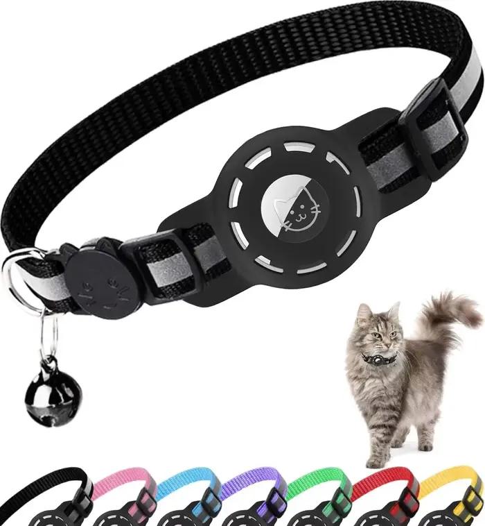 Airtag-Collier de chaton avec support Apple Air Tag et cloche pour fille et garçon, 0.4 amaran