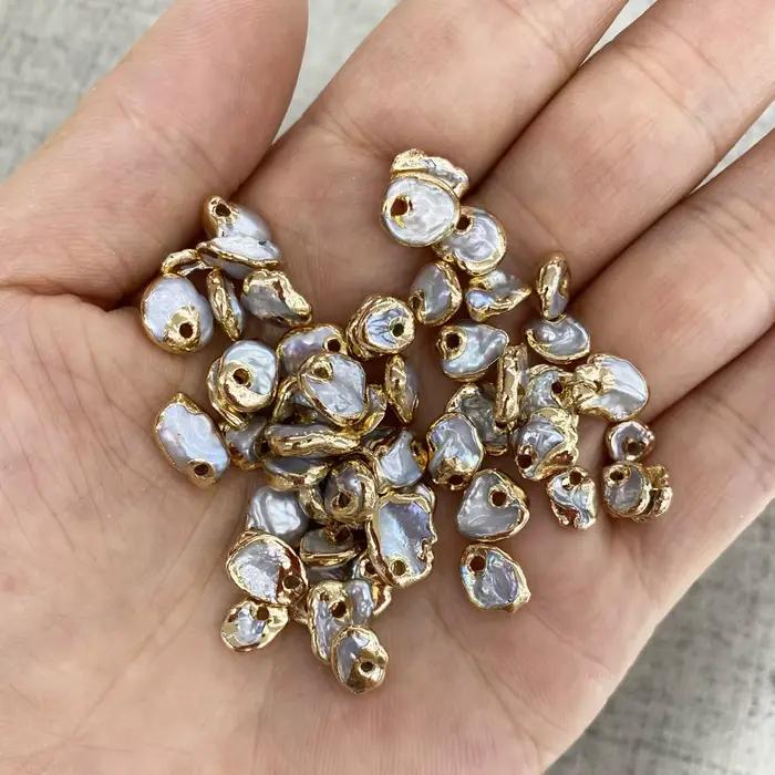 Perles naturelles breloques pour la fabrication de bijoux bracelet à bricoler soi-même accessoires de collier pendentifs 2 pièces
