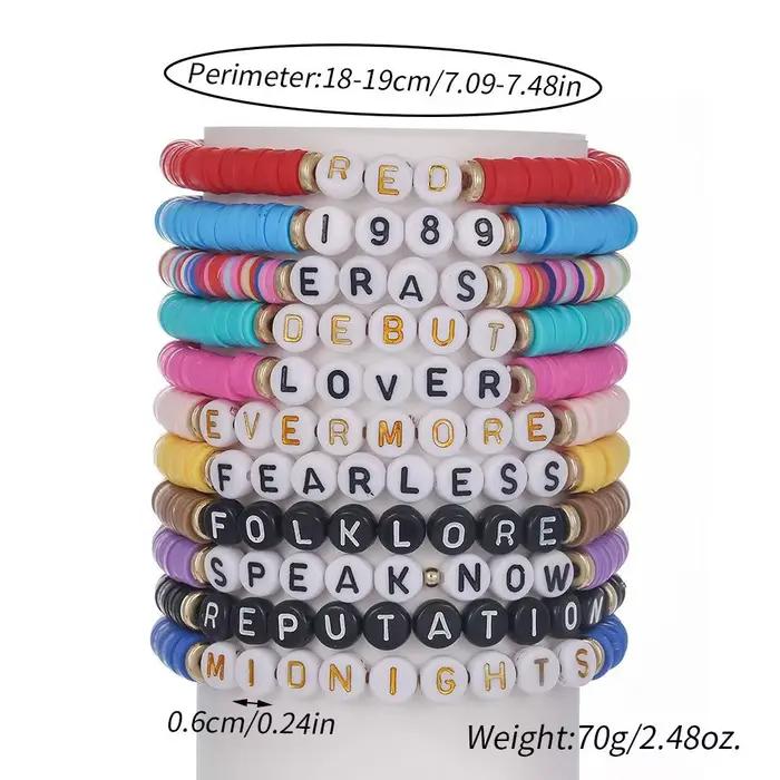 Amant sans peur Bracelets Folklore parler maintenant Bracelets ensemble polymère argile 1989 réputation amitié TS Eras Tour Bracelets ensemble