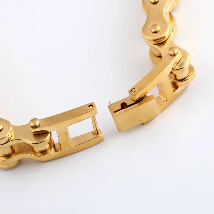 Bracelet Chaîne de Motard en Acier Inoxydable pour Homme, Style Moto et Vélo, Bijoux Punk Tendance