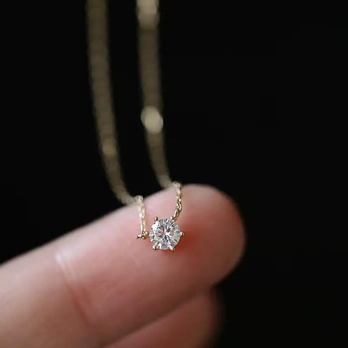 Collier en argent Sterling 925 plaqué or 14 carats, chaîne de clavicule polyvalente en Zircon scintillant unique pour femmes, bijoux de mariage