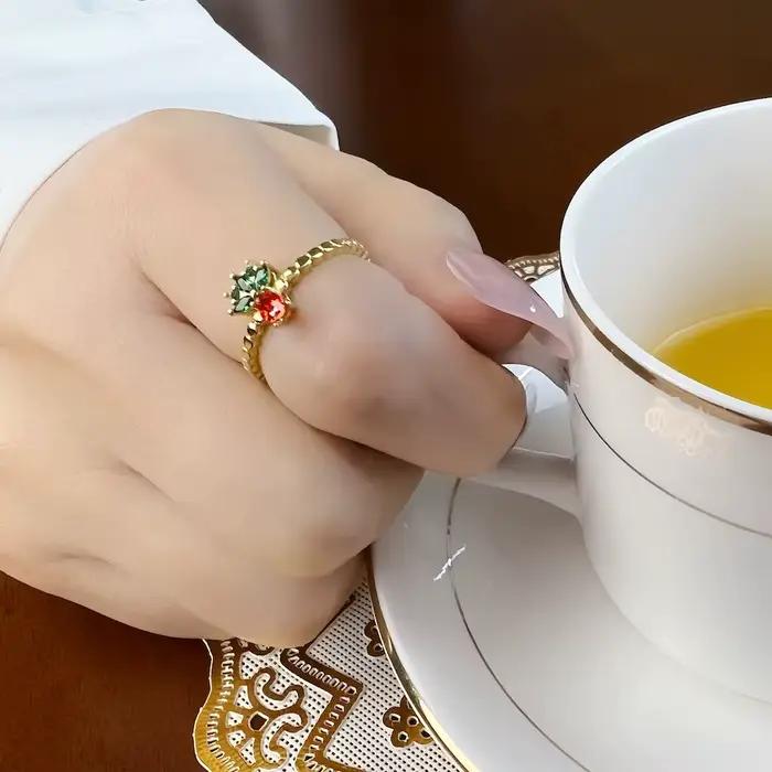 Bague en argent regardé 2022 avec ananas pour femme, bijoux fins dorés, style européen, cadeau tout neuf, doux, 925