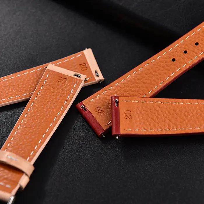 Bracelet en cuir vintage pour Cartier Tissot Omega, hommes et femmes, bracelet en cuir à dégagement rapide, 18 mm, 20 mm, 22 mm, design tanné végétal