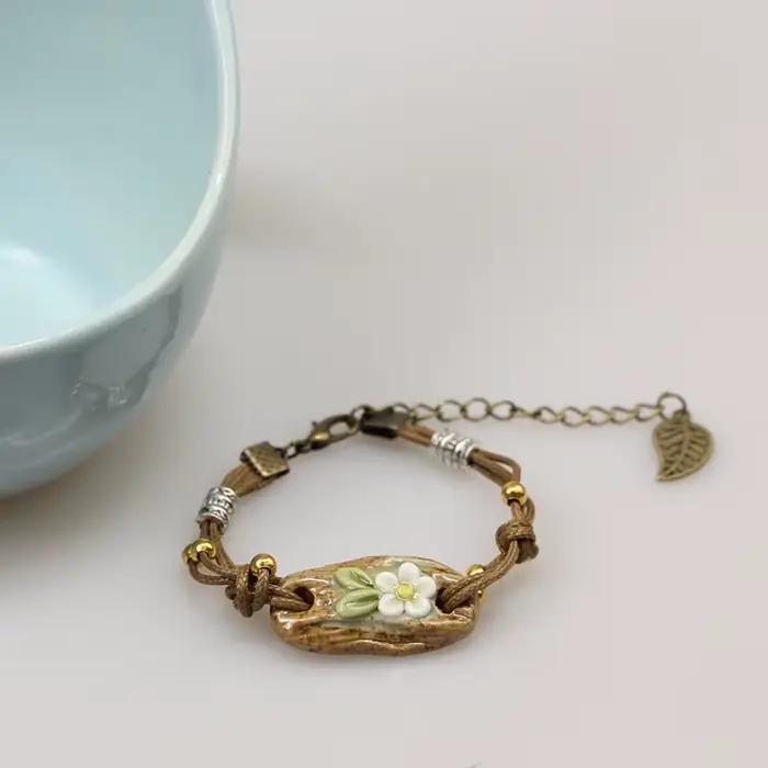 Bracelets porte-bonheur en céramique faits à la main, Bracelets enroulés pour femmes, bijoux et accessoires de mode, vente en gros # BY329