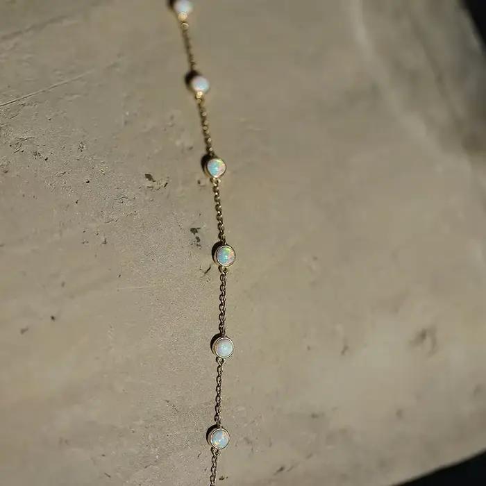 SOFTPIG-Bracelet en argent regardé 925 véritable pour femme, opale ronde, or 18 carats, bijoux de fête, cadeau exquis, mode