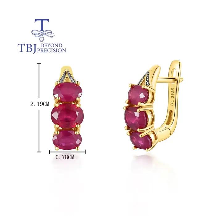 Boucles d'oreilles en rubis naturel précieux et élégant, en argent sterling 925, luxe léger, bijoux fins pour femmes, cadeau noble