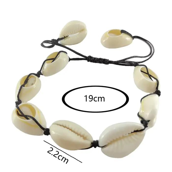 Bohème naturel coquille de mer bracelets porte-bonheur pour femmes hommes été plage de sable à la main chaîne corde chaînes bracelet bijoux à bricoler soi-même