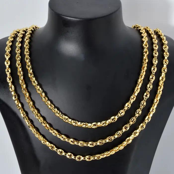 Hiphop Punk bordure collier cubain pour hommes couleur or 18K collier en cuivre italien mode mariage fiançailles bijoux accessoires
