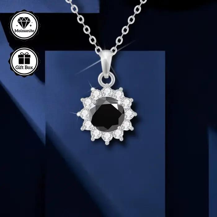 Bijoux pour femmes, bijoux de haute qualité, collier hypoallergénique, collier moissanite 2 carats pour femmes, cadeau de noël pour