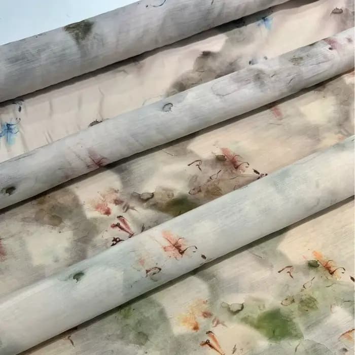 Tissu de luxe imprimé Lyocell rouge vert bleu