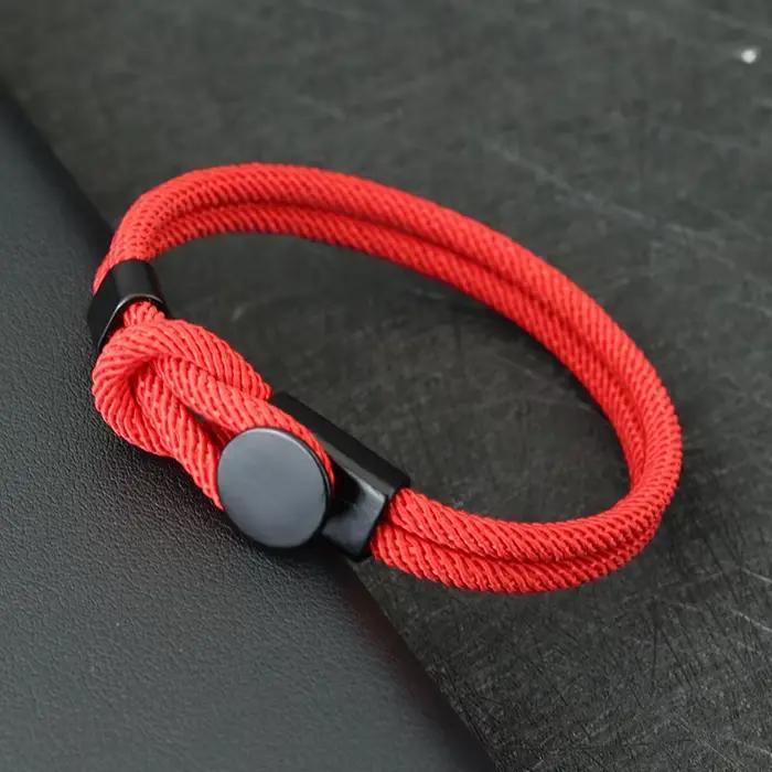 Punk hommes corde Bracelet main loisirs accessoires 4mm cordon Bracelet cadeau pour mari petit ami Cool motard correspondant Braslet Pulseira