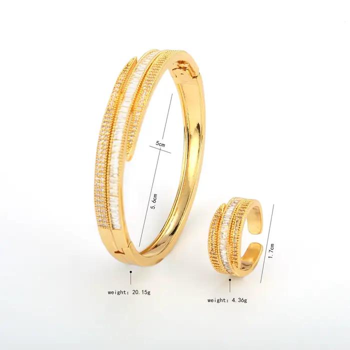 Ensemble de bracelets et bagues pour femmes, bracelet manchette irrégulier, bracelet large et épais réglable avec boucle pour femmes